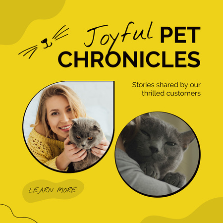 Joyful Stories From Pet Owners Animated Post Design Template