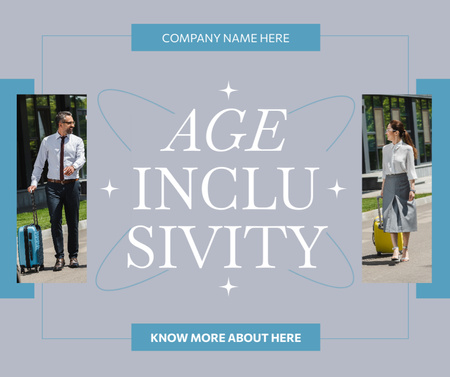 Szablon projektu Age Inclusivity In Company In Grey Facebook