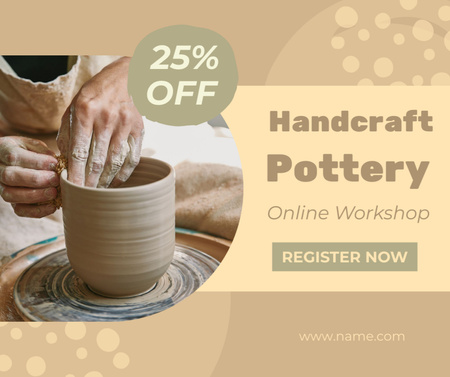 Handmade Pottery Workshop Facebook Design Template