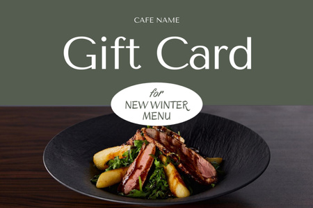 Special Offer of New Winter Menu Gift Certificate Design Template