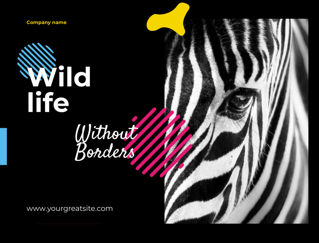Wild zebra animal Postcard 4.2x5.5in tervezősablon