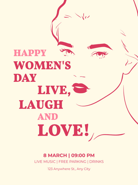 Beautiful International Women's Day Greeting Poster US Design Template