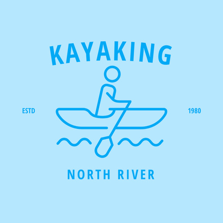 Invitation to Kayaking Logo Πρότυπο σχεδίασης
