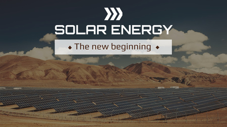 Plantilla de diseño de Paneles solares de energía verde en el desierto Title 1680x945px 