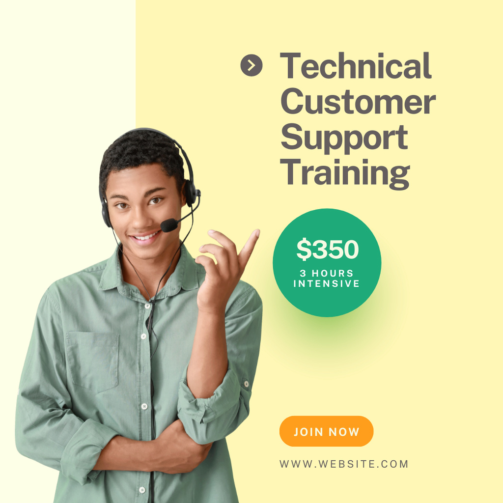 Technical Customer Support Training Class Ad Instagram Tasarım Şablonu