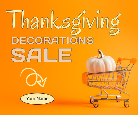 Designvorlage Verkaufsankündigung für Thanksgiving-Dekorationen für Facebook