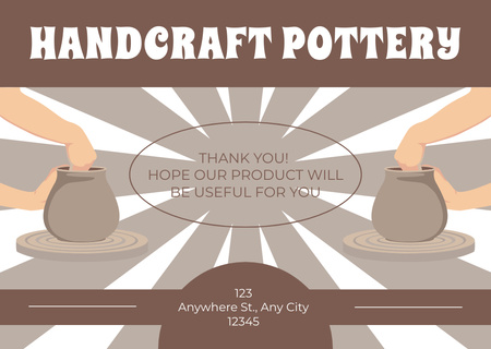 Handcrafted Pottery With Clay Pots Offer Card Design Template