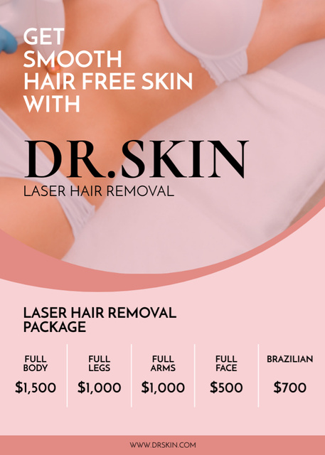 Ontwerpsjabloon van Flayer van Laser Hair Removal Various Services Package Offer