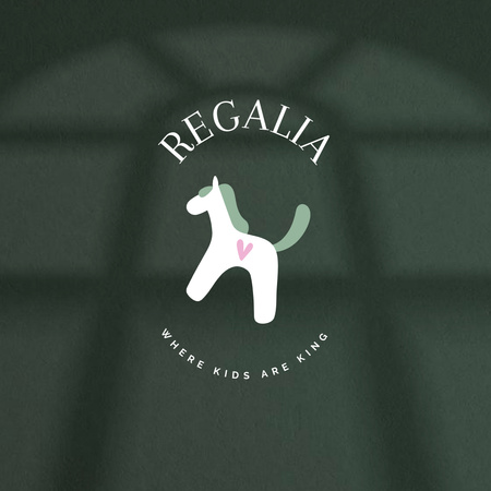 Template di design promozione kids store con cavallo Logo