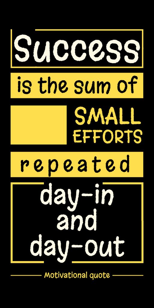 Quote about Success is Sum of Small Efforts Graphicデザインテンプレート
