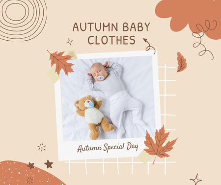 Children's Autumn Clothing Advertisement Facebook Design Template