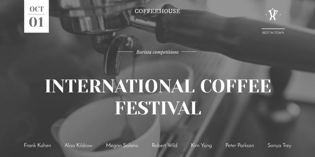 Invitation to International Coffee Festival Image Design Template