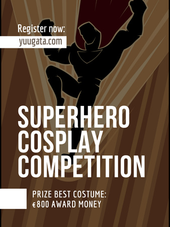 Superhero Cosplay Competition Announcement Poster 36x48in Design Template