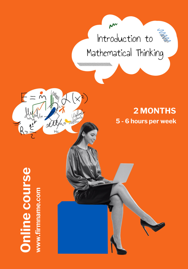Designvorlage Short Term Math Courses Ad für Poster 28x40in