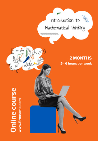 Template di design Annuncio di corsi di matematica a breve termine Poster 28x40in