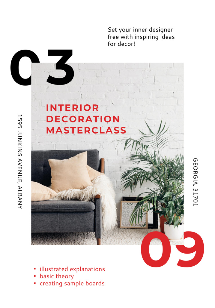 Designvorlage Top-tier Interior Decoration Workshop für Poster 28x40in