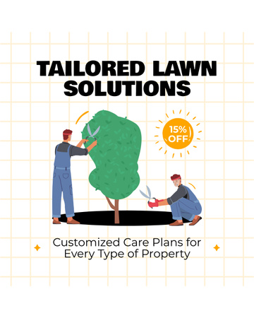 Tailored Lawn Solutions and Tree Trimming Instagram Post Vertical Design Template