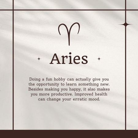 Designvorlage Aries Zodiac Sign Personality für Instagram