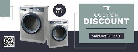 Washing Machines Discount Grey Coupon Design Template