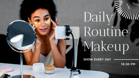 Daily Routine Makeup Tips Youtube Thumbnail Πρότυπο σχεδίασης