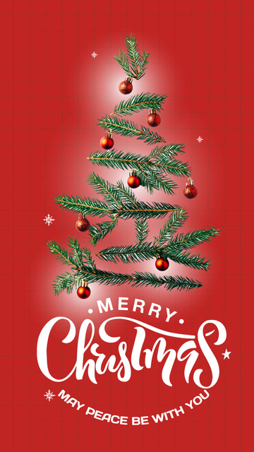 Merry Christmas Wishes with Decorated Tree Instagram Story – шаблон для дизайну
