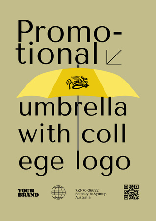 カレッジロゴ入り傘の提供 Posterデザインテンプレート