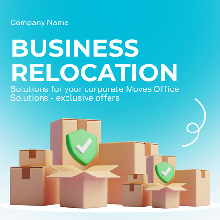 Ad of Business Relocation Services with Bunch of Boxes Instagram AD Πρότυπο σχεδίασης