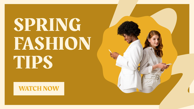 Plantilla de diseño de Special Spring Sale Announcement with Women in White Suits Youtube Thumbnail 