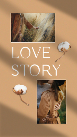 Plantilla de diseño de Beautiful Love Story with Cute Couple on Beige Instagram Video Story 