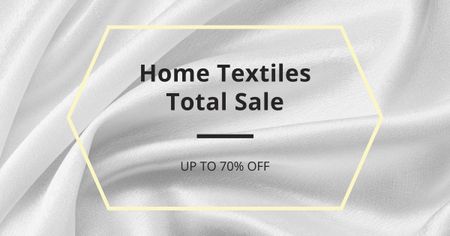 Ontwerpsjabloon van Facebook AD van Home Textiles event announcement White Silk