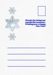New Year Holiday Greeting with Illustrated Snowflakes