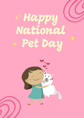 National Pet Week greetings Poster Design Template