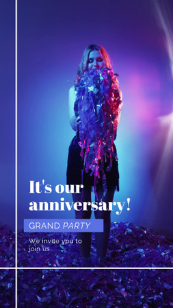 Designvorlage Big Anniversary Party Invitation für TikTok Video
