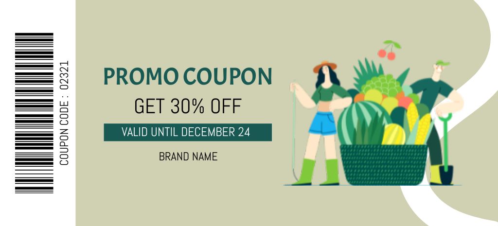 Template di design Farm Food Products Offer Coupon 3.75x8.25in