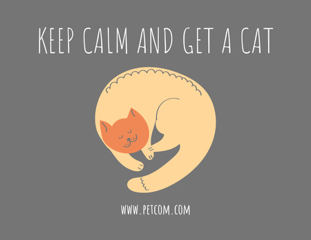 Funny Phrase with Cute Sleeping Cat Flyer 8.5x11in Horizontal Πρότυπο σχεδίασης