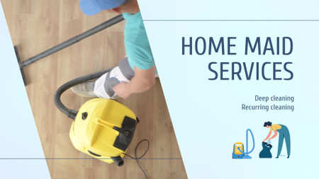 Home Maid Service With Vacuum Cleaning Full HD video Design Template