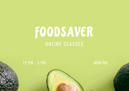 Объявление о научно обоснованных классах питания с авокадо Flyer A6 Horizontal – шаблон для дизайна
