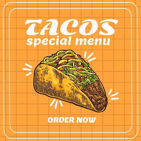 Special Menu Announcement with taco Instagram tervezősablon
