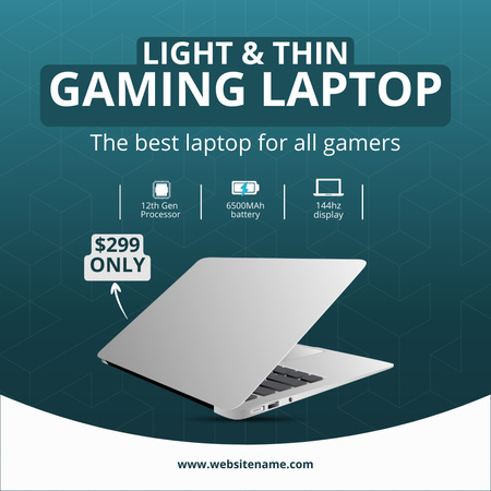 Price Quote for Thin Gaming Laptops Instagram Design Template