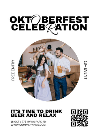 Exciting Oktoberfest Event Announcement With Dancing Flyer A5 Modelo de Design