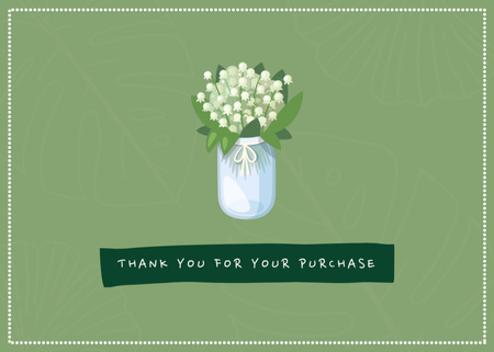 Modèle de visuel Message de remerciement avec un beau bouquet de lys de la vallée - Postcard 5x7in