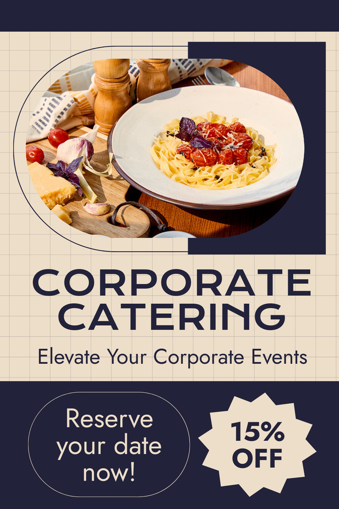 Plantilla de diseño de Services of Corporate Catering with Tasty Dishes Pinterest 