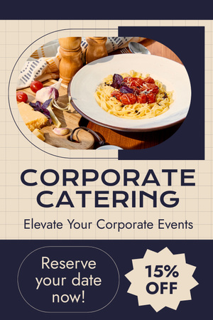 Services of Corporate Catering with Tasty Dishes Pinterest Design Template