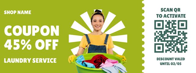 Ontwerpsjabloon van Coupon van Offer Discounts on Laundry Service