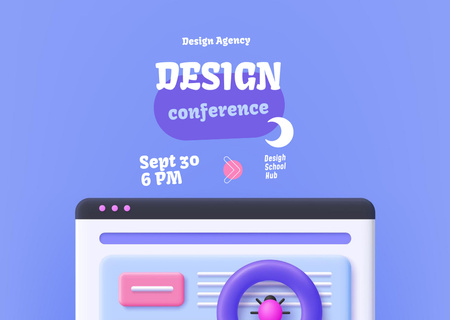Modèle de visuel Annonce de l'événement "Inspiring Design Meet up" - Flyer A6 Horizontal