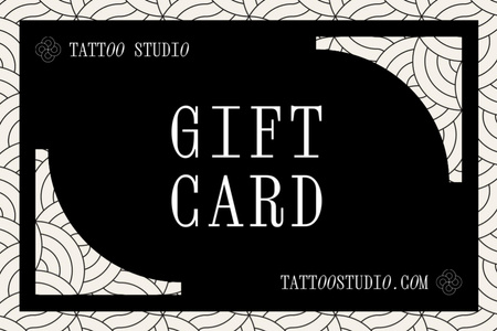 Designvorlage Wavy Pattern And Tattoo Studio Service As Present Offer für Gift Certificate