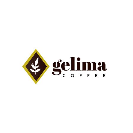 Coffee Shop Emblem with Leaf Logo Modelo de Design