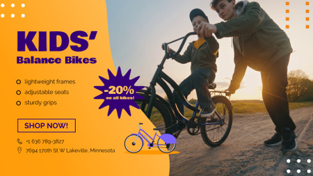Platilla de diseño Off-Road Kids' Bicycles With Discounts Offer Full HD video