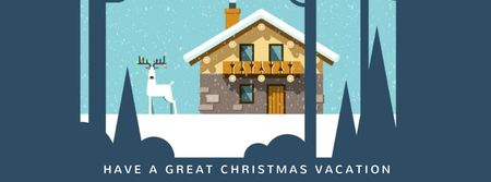 Platilla de diseño Christmas deer by house in winter Facebook Video cover