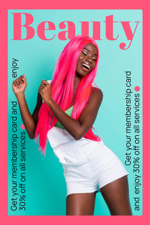Reklama na kosmetické zboží s atraktivní afroamerickou ženou Pinterest Šablona návrhu